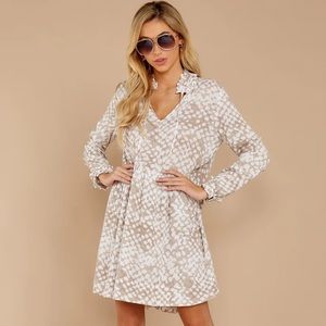 Red Dress Boutique - Let Me Loose Taupe Print Dress,
Size small